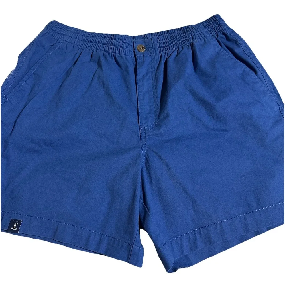 Crown & Ivy Men's Shorts Blue Sz Medium Zip Button Elastic & Drawstring Pockets